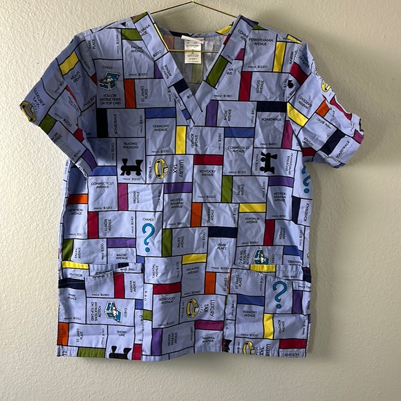 Monopoly Board Game Scrub Top - Picture 1 of 5